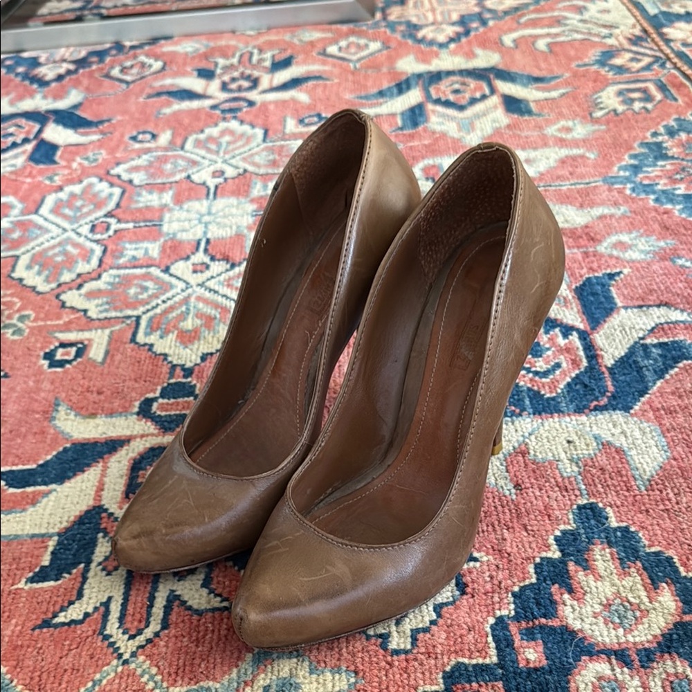 SCHUTZ Brown Real Leather Stiletto Heels